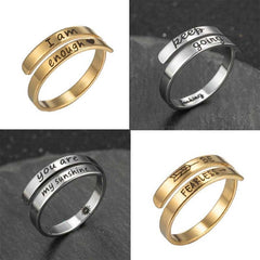 Retro Stainless Steel English Double Ring